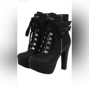 Black high heel boots